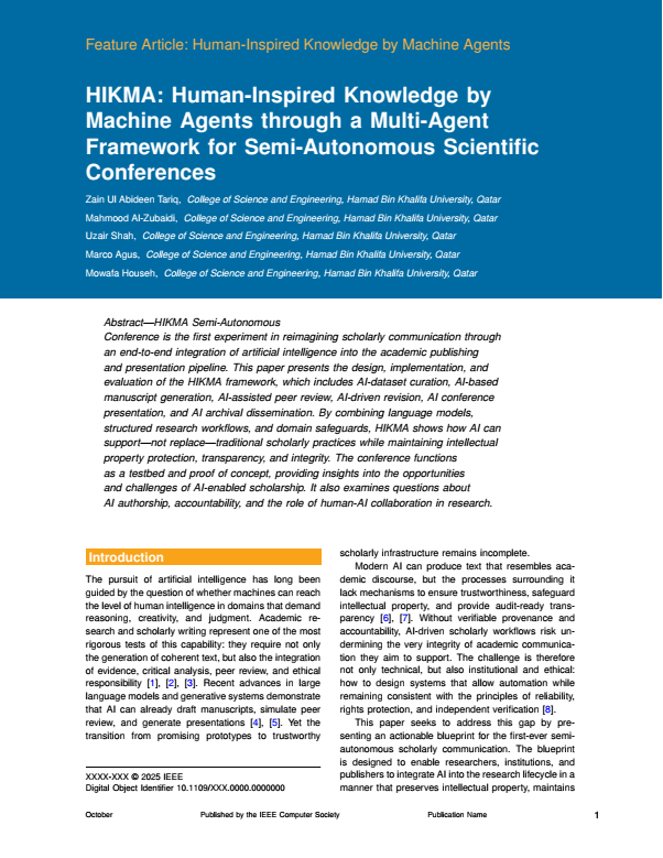 HIKMA Paper on arXiv